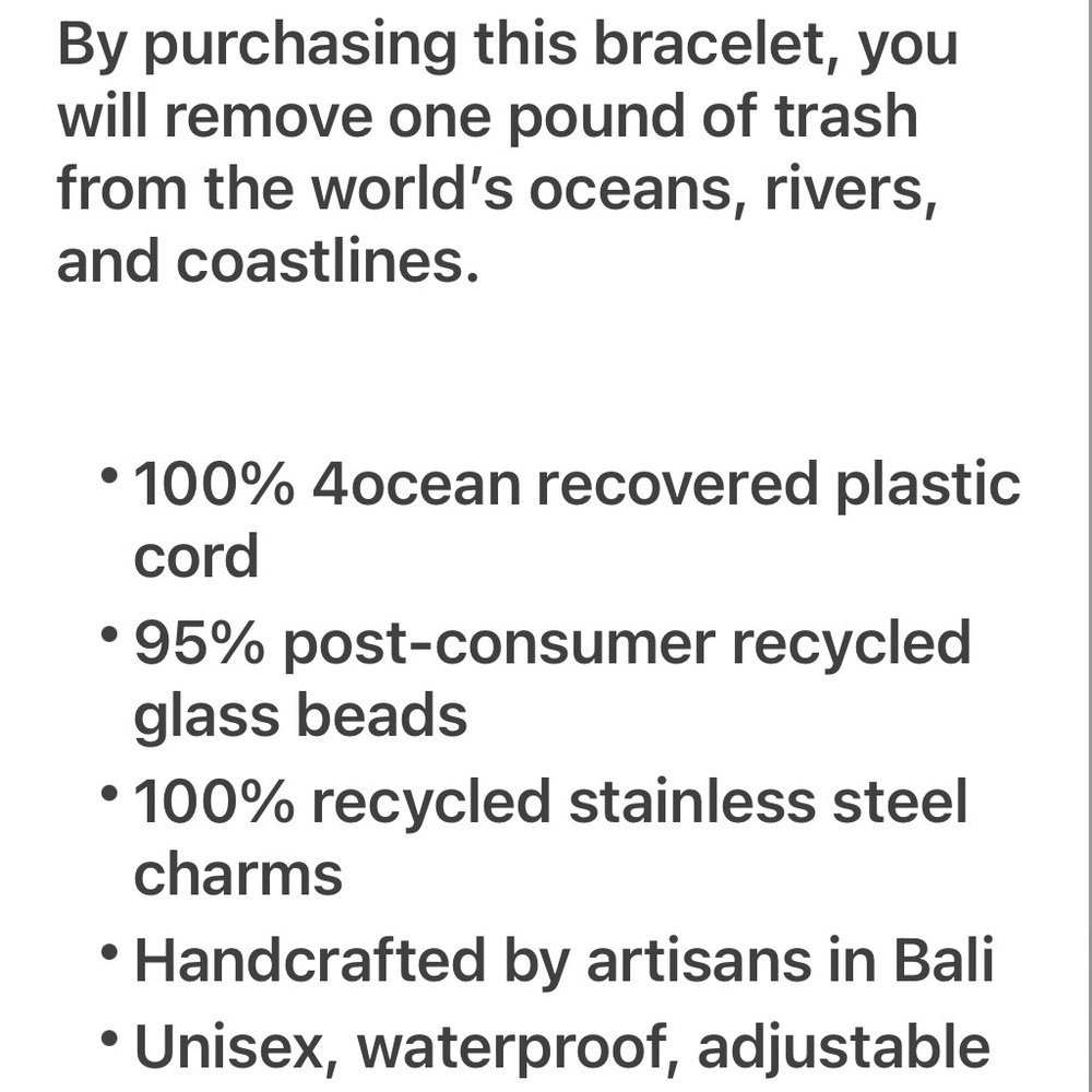 4Ocean! Handmade Save the Ocean Beaded Bracelet! - Picture 5 of 5